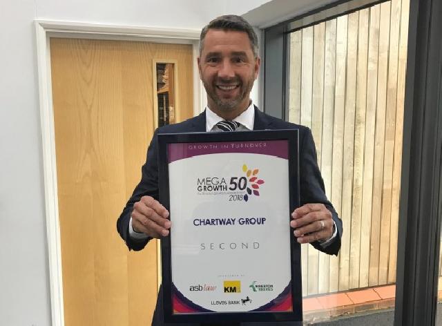 Chartway Group recognised as the second fastest growing company in Kent